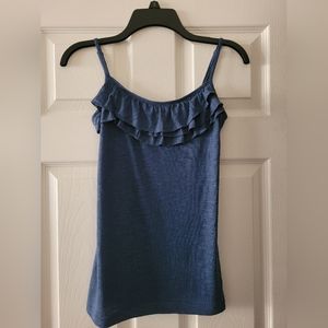 LIKE NEW Loft Tank with Ruffles!